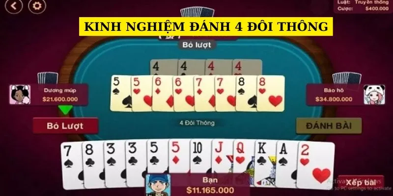 Chiến thuật sử dụng 4 đôi thông hiệu quả tại Sunwin